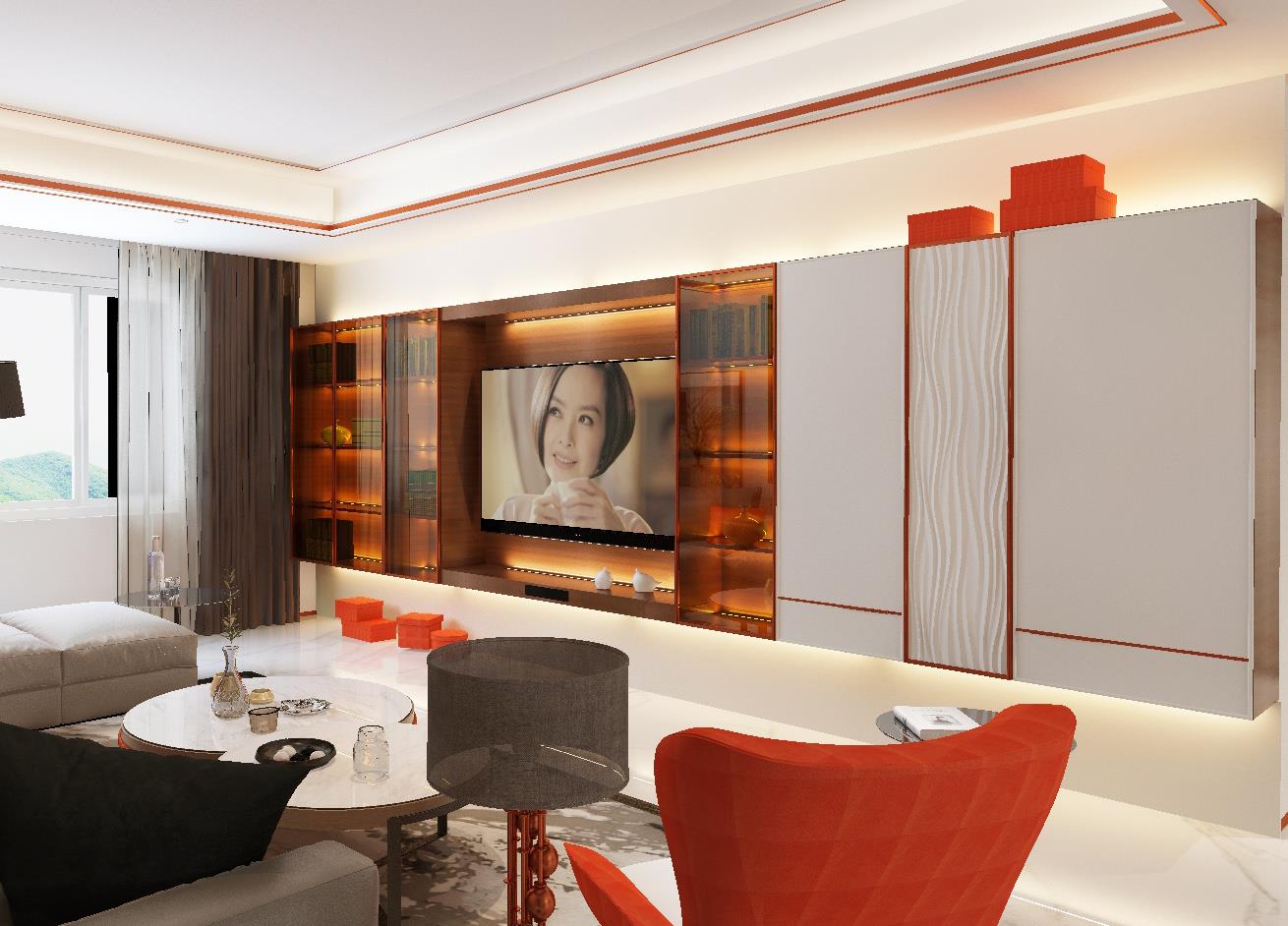 living room MDF melamine full house cabinet vogue design
