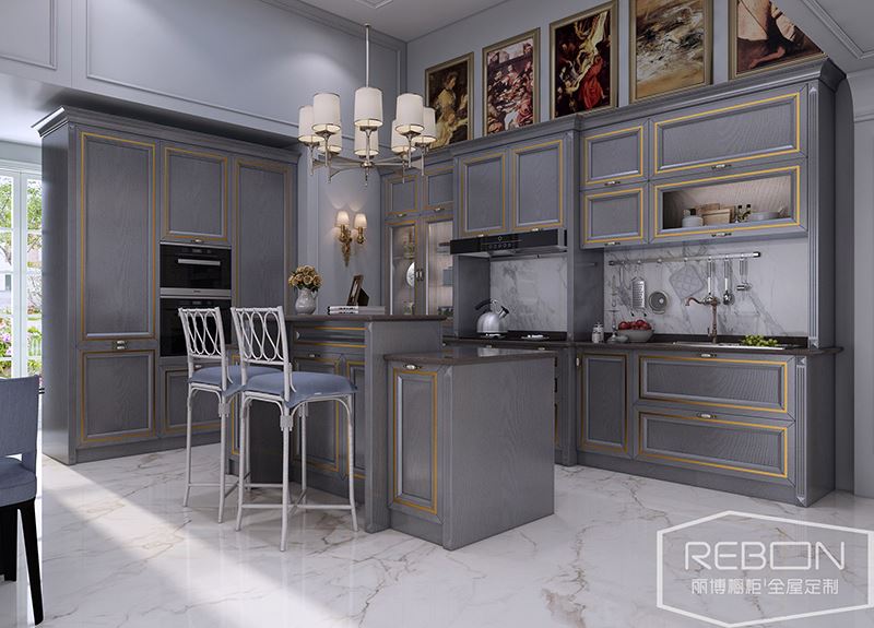 Classical Solid Wood Kitchen Cupboard