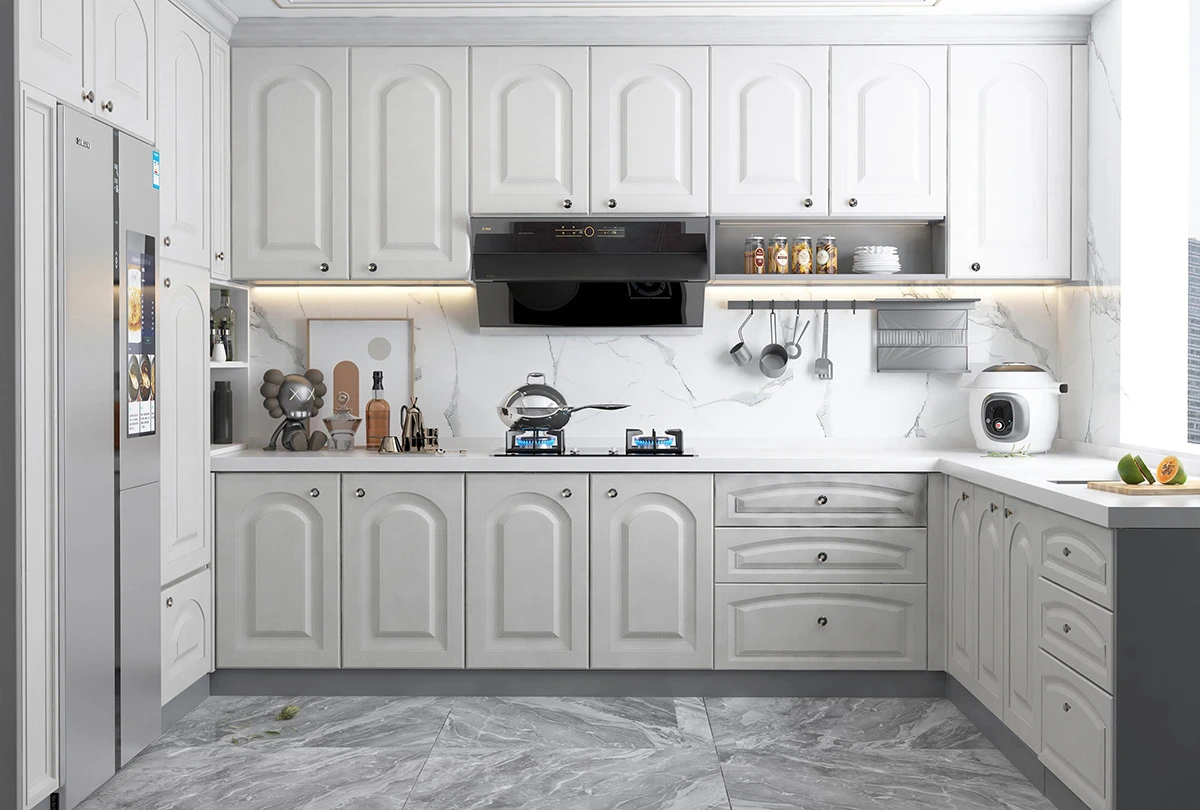 White Membrane Kitchen Cabinet-1 White Membrane Kitchen Cabinet-1