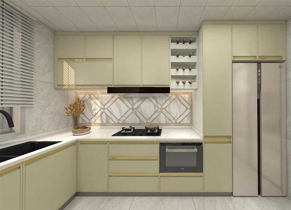 Gabinetes de cocina modulares en forma de L