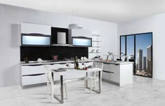 Gabinete de cocina moderno lacado en blanco