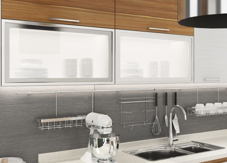 Modern Wood Grain Kitchen Cabinets