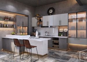 Unidad de despensa de cocina moderna