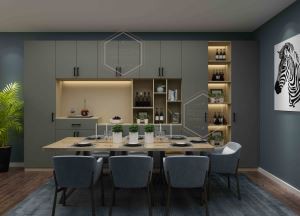 Gabinetes de cocina modulares de melamina