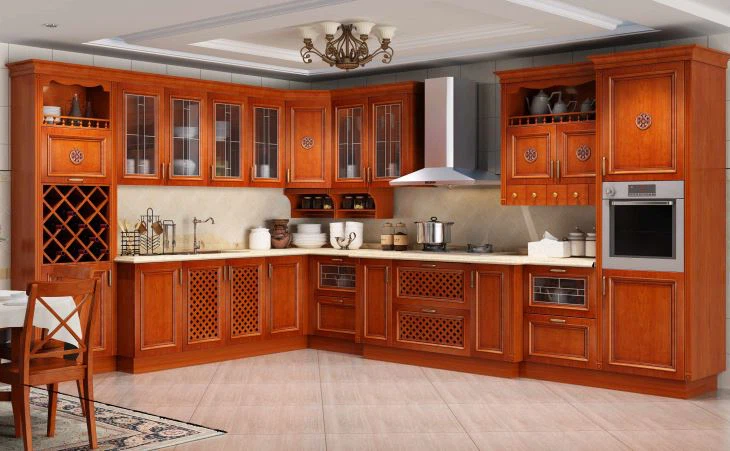 Gabinetes de cocina de chapa de madera