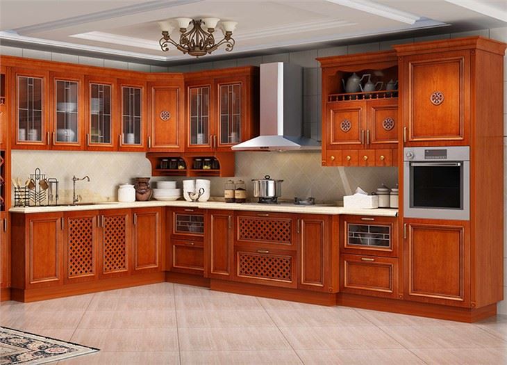 Gabinete de cocina de madera maciza RTA