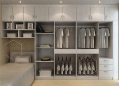 Gabinete de vestuario de tela de pared