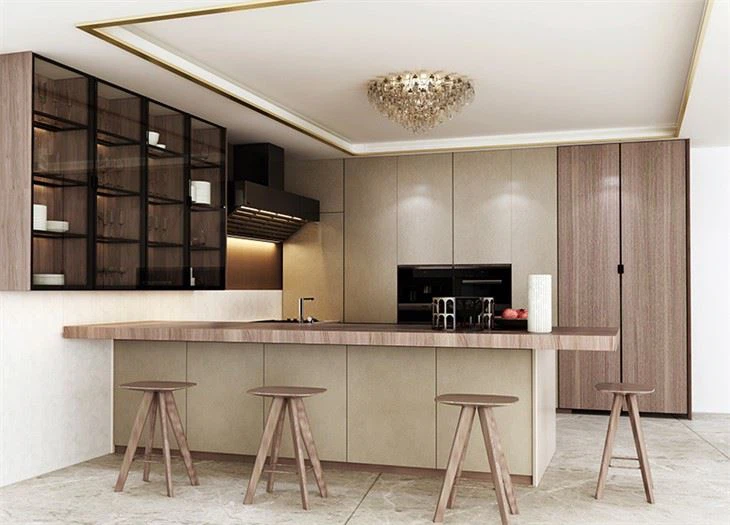Gabinetes de cocina modernos de losa