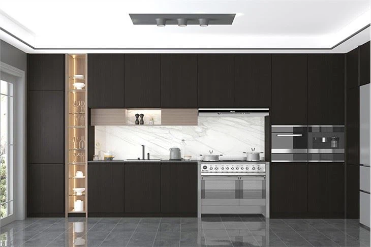 Gabinete de cocina de melamina negra