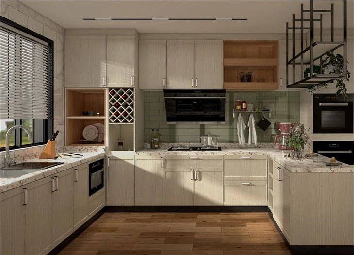 Gabinete de cocina recubierto de MDF PVC