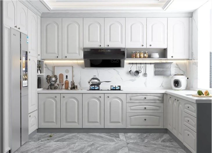 Gabinete de cocina de membrana blanca