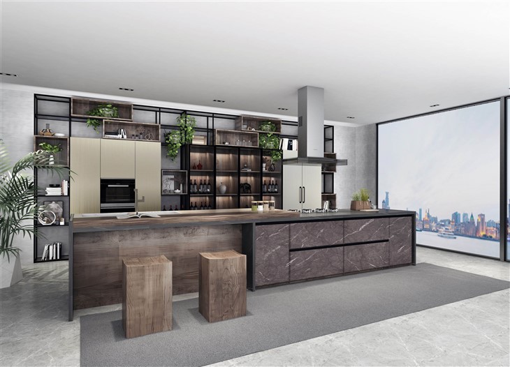 Gabinete de cocina estilo losa