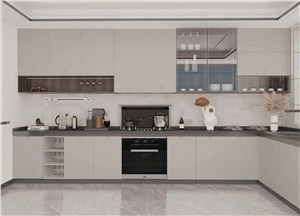 Gabinete de cocina empotrado lacado