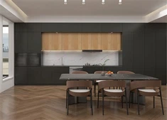 Gabinetes de cocina negros texturizados