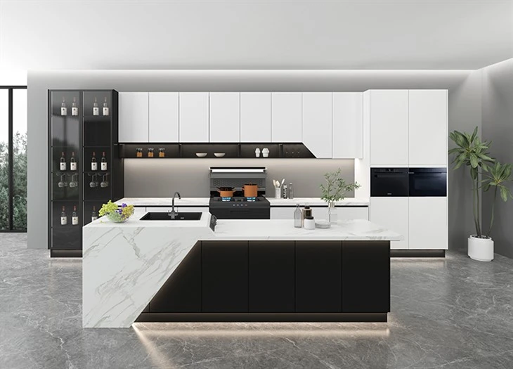 Gabinete de cocina blanco mate