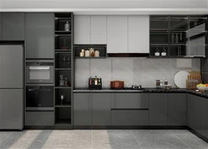 Gabinetes de cocina negros modernos